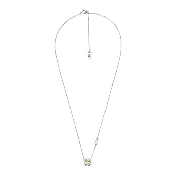 Michael Kors Sterling Silver Premium Pave Cushion Cut Pendant with Chain