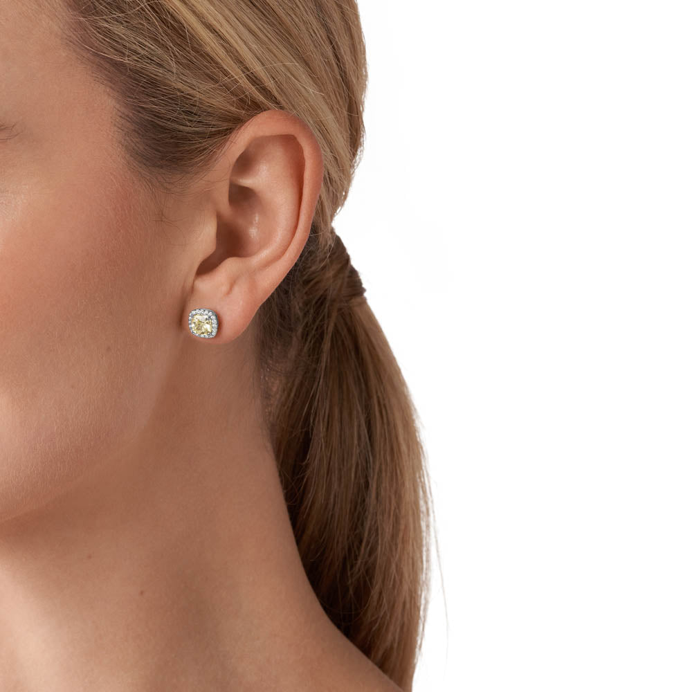 Michael Kors Sterling Silver Premium Cushion Cut Stud Earring