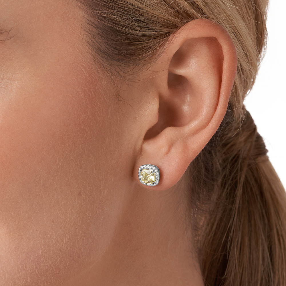 Michael Kors Sterling Silver Premium Cushion Cut Stud Earring