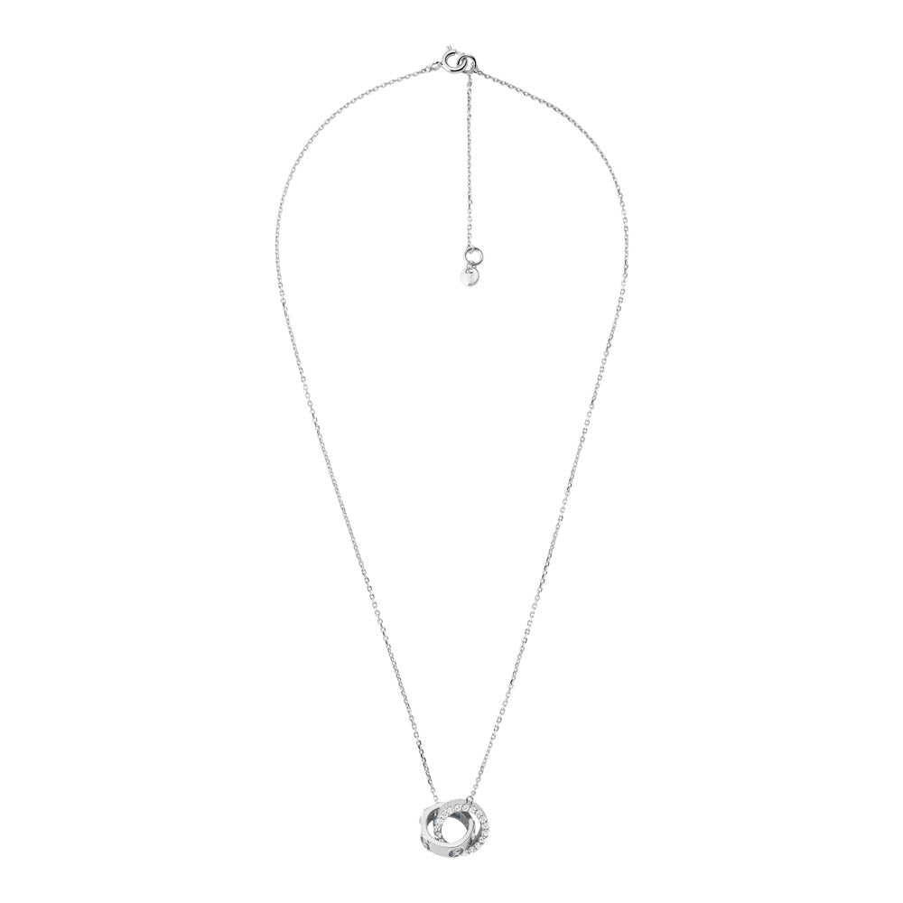 Michael Kors Sterling Silver Premium Interlocking Circle Pendant with Chain