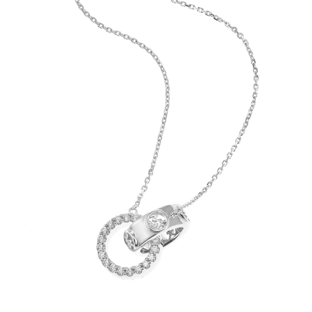 Michael Kors Sterling Silver Premium Interlocking Circle Pendant with ...