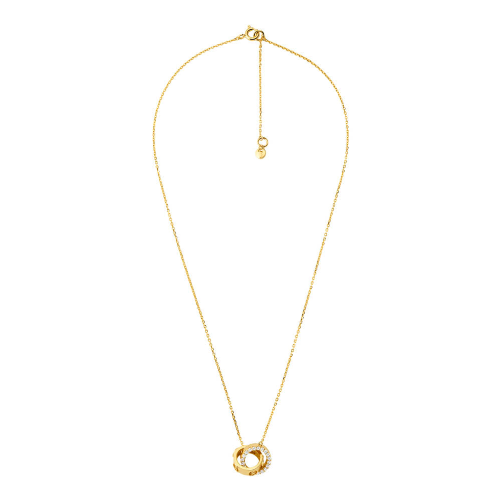 Michael Kors 14ct Yellow Gold Plated Sterling Silver Premium Interlocking Circle Pendant with Chain