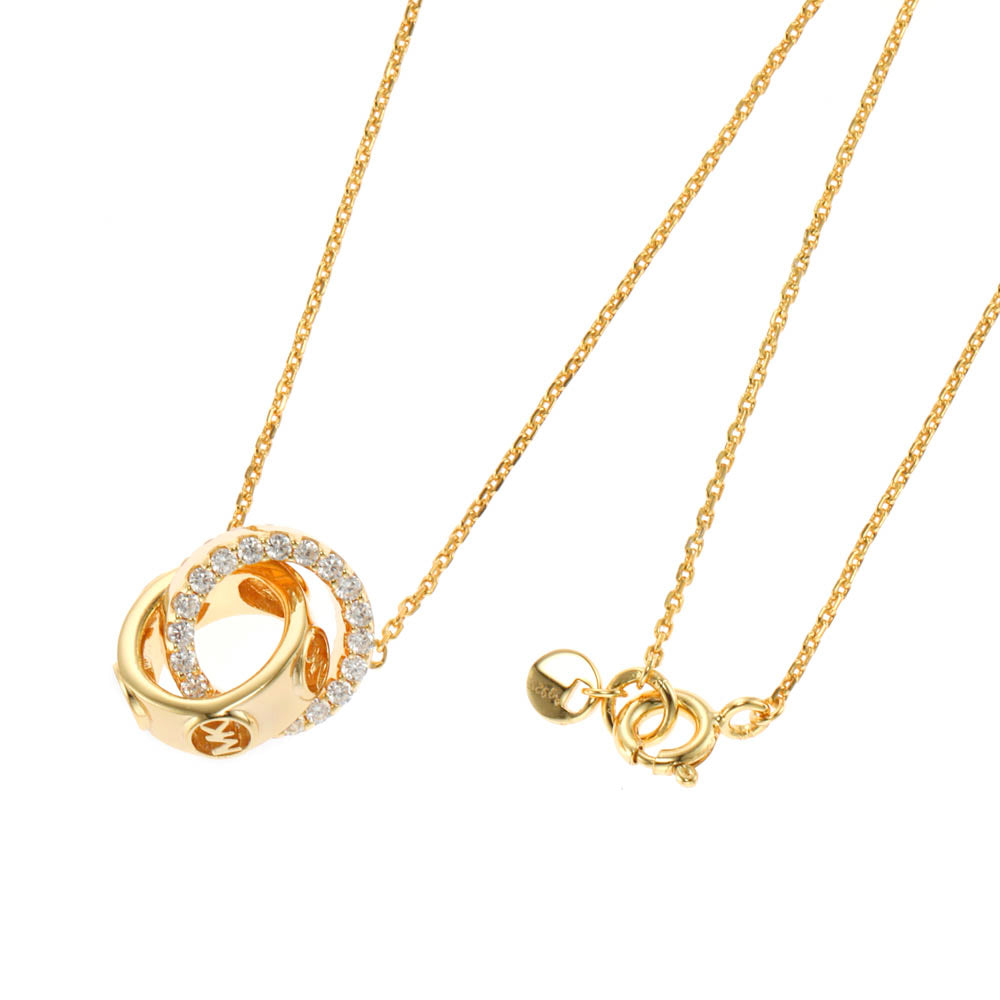 Michael Kors 14ct Yellow Gold Plated Sterling Silver Premium Interlocking Circle Pendant with Chain