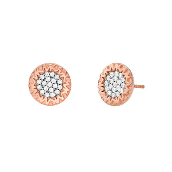 Michael Kors 14ct Rose Gold Plated Sterling Silver Premium Monogram Stud Earring