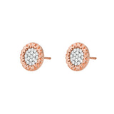 Michael Kors 14ct Rose Gold Plated Sterling Silver Premium Monogram Stud Earring