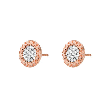 Michael Kors 14ct Rose Gold Plated Sterling Silver Premium Monogram Stud Earring