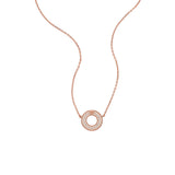 Emporio Armani Rose Gold Plated Sterling Silver Key Basics CZ Pendant On Chain