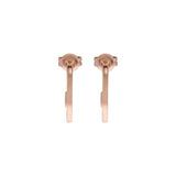 Emporio Armani Rose Gold Plated Sterling Silver Key Basics CZ Hoop Earrings