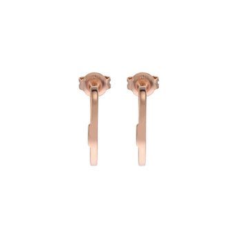 Emporio Armani Rose Gold Plated Sterling Silver Key Basics CZ Hoop Earrings