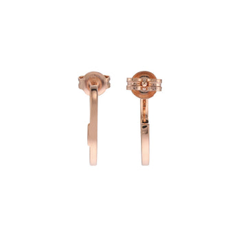 Emporio Armani Rose Gold Plated Sterling Silver Key Basics CZ Hoop Earrings