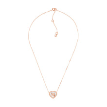 Load image into Gallery viewer, Michael Kors Rose Gold Plated Sterling Silver Premium Tapered Baguette CZ Heart Pendant With Chain