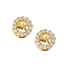 Load image into Gallery viewer, Michael Kors Yellow Gold Plated Sterling Silver  Premium Logo Stud Earring