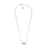 Michael Kors Sterling Silver Premium Pave Empire Link Pendant With Chain
