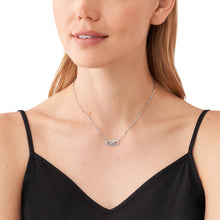 Load image into Gallery viewer, Michael Kors Sterling Silver Premium Pave Empire Link Pendant With Chain