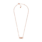Michael Kors Rose Gold Plated Sterling Silver Premium Pave Empire Link Pendant with Chain