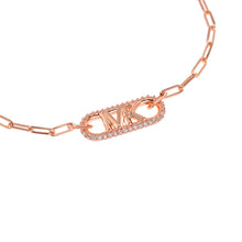 Load image into Gallery viewer, Michael Kors 14ct Rose Gold Plated Sterling Silver Premium Pave Empire Link Bracelet