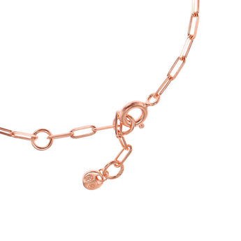 Michael Kors 14ct Rose Gold Plated Sterling Silver Premium Pave Empire Link Bracelet