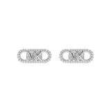 Michael Kors Sterling Silver Pave Empire Link Stud Earrings