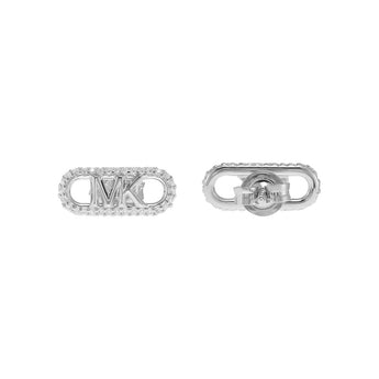 Michael Kors Sterling Silver Pave Empire Link Stud Earrings