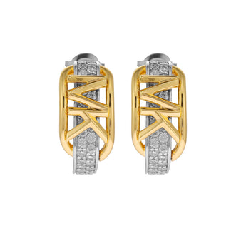 Michael Kors Two Tone Gold Plated Sterling Silver Premium Hoop Earring