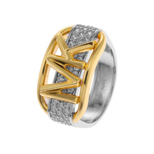Load image into Gallery viewer, Michael Kors Two Tone Gold Plated Sterling Silver Premium Ring