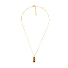 Load image into Gallery viewer, Michael Kors 14ct Yellow Gold Plated Brass Black Onyx Dog Tag Pendant with Chain