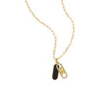 Load image into Gallery viewer, Michael Kors 14ct Yellow Gold Plated Brass Black Onyx Dog Tag Pendant with Chain