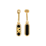 Michael Kors 14ct Yellow Gold Plated Brass Black Onyx Empire Charm Drop Earring