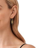 Michael Kors 14ct Yellow Gold Plated Brass Black Onyx Empire Charm Drop Earring