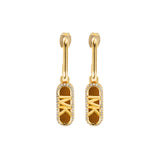 Michael Kors 14ct Yellow Gold Plated Brass Tiger's Eye Empire Charm Drop Earring