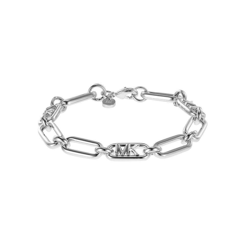 Michael Kors Platinum Plated Brass Premium Empire Link Chain Bracelet