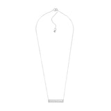 Michael Kors Sterling Silver Tapered Baguette Bar Earrings And Pendant With Chain Set