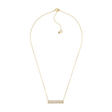 Load image into Gallery viewer, Michael Kors 14ct Yellow Gold Plated Sterling Silver Tapered Baguette Bar Earring &amp; Pendant Chain Set