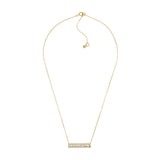 Michael Kors 14ct Yellow Gold Plated Sterling Silver Tapered Baguette Bar Earring & Pendant Chain Set
