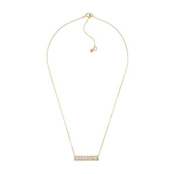 Michael Kors 14ct Yellow Gold Plated Sterling Silver Tapered Baguette Bar Earring & Pendant Chain Set