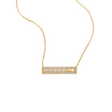Michael Kors 14ct Yellow Gold Plated Sterling Silver Tapered Baguette Bar Earring & Pendant Chain Set
