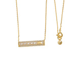 Michael Kors 14ct Yellow Gold Plated Sterling Silver Tapered Baguette Bar Earring & Pendant Chain Set