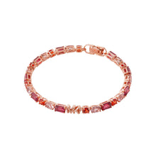 Load image into Gallery viewer, Michael Kors 14ct Rose Gold Plated Sterling Silver Premium Mixed Stone Tennis Bracelet