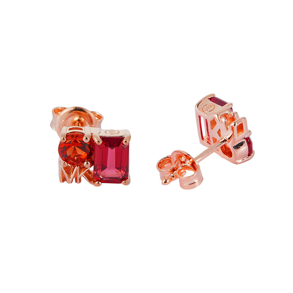 Michael Kors 14ct Rose Gold Plated Sterling Silver Mixed Stone Stud Earring