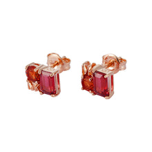 Load image into Gallery viewer, Michael Kors 14ct Rose Gold Plated Sterling Silver Mixed Stone Stud Earring