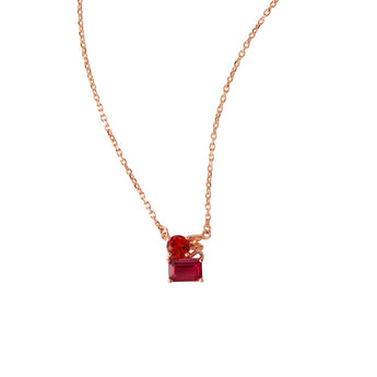 Michael Kors 14ct Rose Gold Plated Stainless Steel Premium Mixed Stone Pendant with Chain