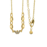 Emporio Armani Gold Plated Brass Sentimental CZ Pendant With Chain
