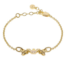 Load image into Gallery viewer, Emporio Armani Gold Plated Brass Sentimental CZ Bracelet