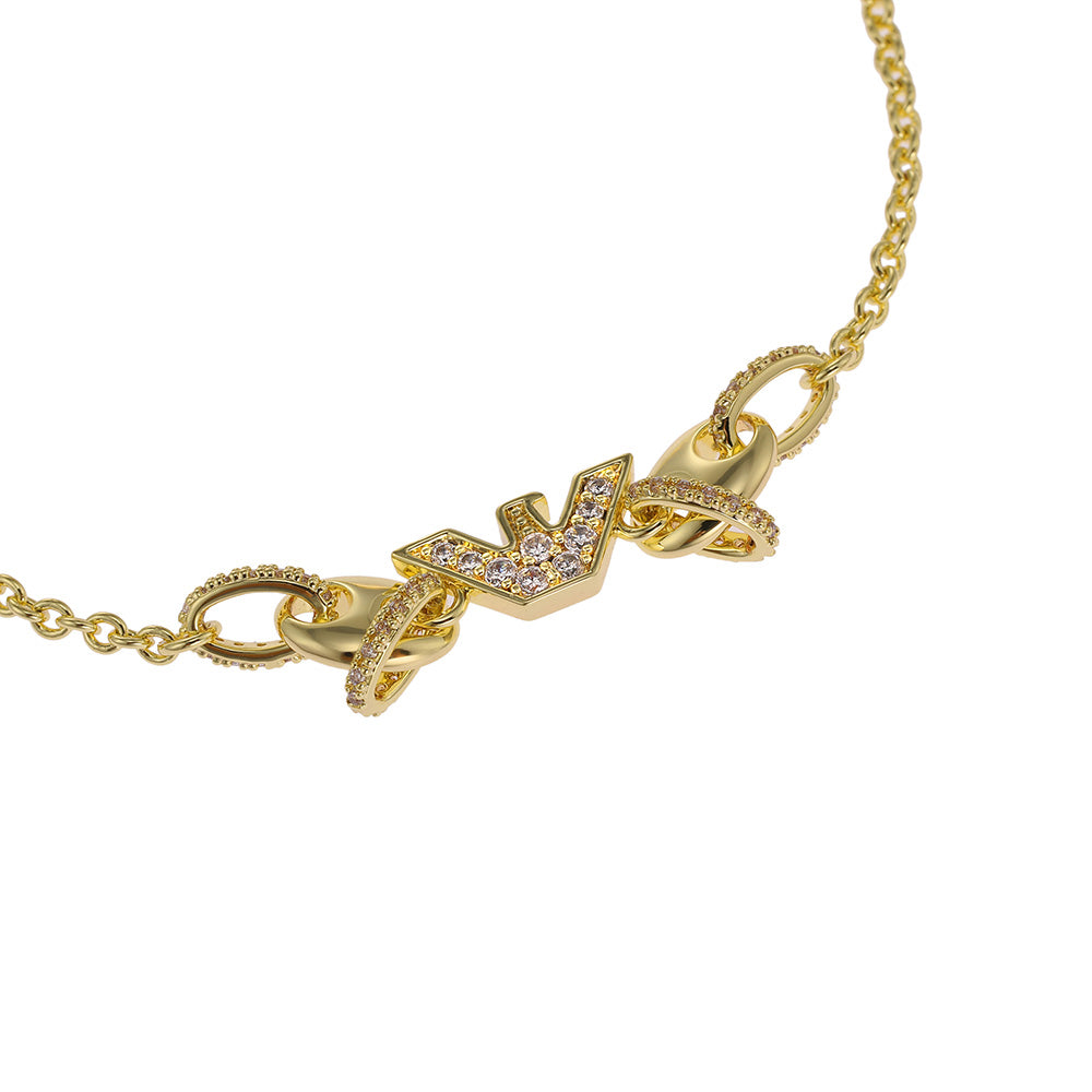 Emporio Armani Gold Plated Brass Sentimental CZ Bracelet
