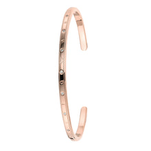 Load image into Gallery viewer, Emporio Armani Rose Gold Plated Sterling Silver CZ Cuff Bangle
