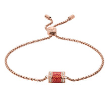 Load image into Gallery viewer, Emporio Armani Rose Gold Plated Stainless Steel Red Lacquer Bracelet