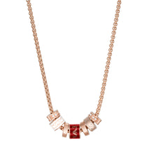 Load image into Gallery viewer, Emporio Armani Rose Gold Plated Stainless Steel Red Lacquer Components Pendant With Chain