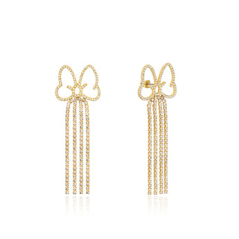 Couture Kingdom Disney Minnie Mouse Crystal Bow Drop Earrings