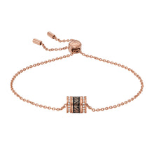 Load image into Gallery viewer, Emporio Armani Rose Gold Plated Stainless Steel Black Lacquer Components  Bracelet