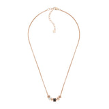 Emporio Armani Rose Gold Plated Stainless Steel Black Lacquer Components Pendant With Chain